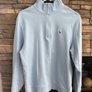 Vineyard Vines Sky Blue Zip-Up Sweater